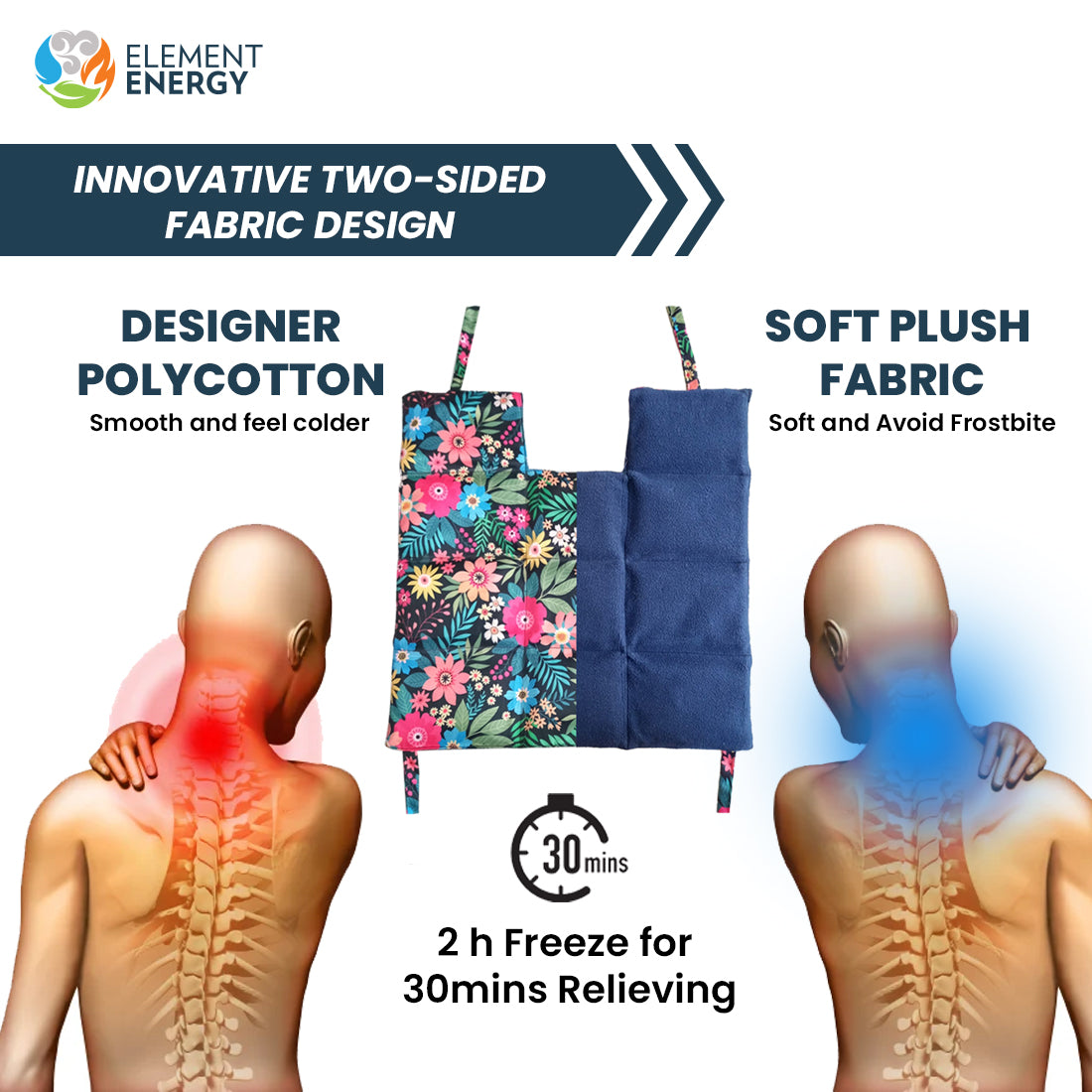 Cervical issues, Trapezitis, Rotator cuff injuries, Neck fatique, Tendonitis, Bursitis, Muscle spasms, Frozen shoulder, Fracture, Dislocation, Impingement syndrome, Sore muscles, Post workout, Fibromyalgia., gelpack, heatpack, coldpack, pain relief